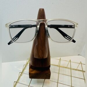 Vintage Carved Wooden Nose Shaped Eye Glasses Stand Holder